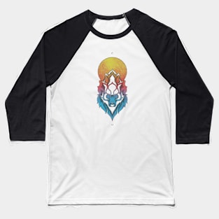 Minimalist Abstract Wolf Baseball T-Shirt